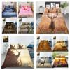 Hot Sell Deer Duvet Cover Set Cool Home Bedclothes Pets Painting Bedding Suit Man Boys Luxury Bed Covers Fashion Beding Cover Sets