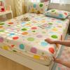 1 Pc 100%Cotton Bed Sheet Cartoon Fish Printed Fitted Sheet with Elastic Band Single/Queen/King Pure Cotton Bed Botton Sheets