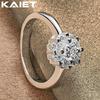 925 Silver Color Flower Crystal 7-10 Ring For Women Fashion Accessories Jewelry