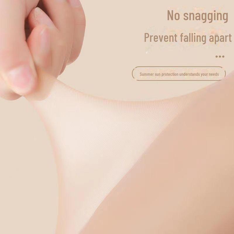 Ультратонкие чулки выше колена из армированного шелка: Женские носки-консилеры телесного цвета с защитой от зацепов.