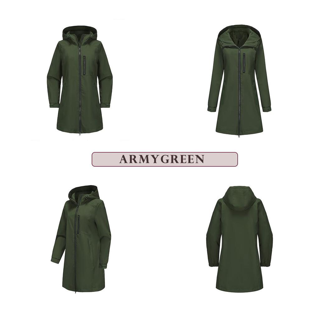 Женская водоотталкивающая ветровка: С капюшоном, Длинный рукав, Свободный крой, Идеально подходит для весенних и осенних видов спорта на открытом воздухе.