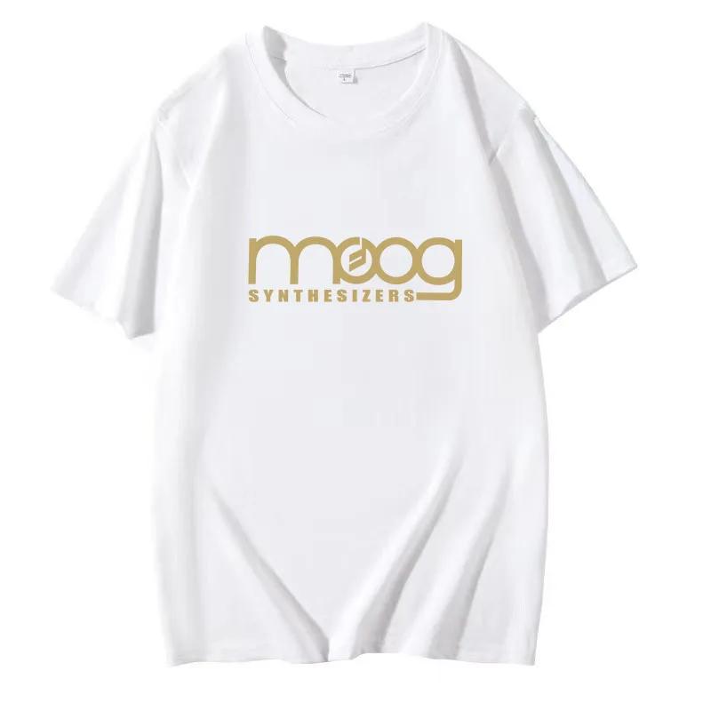 Женская унисекс футболка с круглым вырезом Moog Synthesizer черная с коротким рукавом
