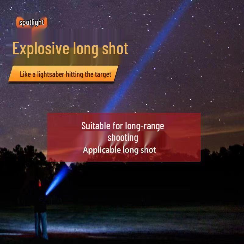 Multi-functional Rechargeable Long-Range Flashlight with Laser Cannon and Extended Battery Life