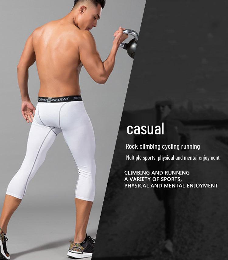 Men's Summer Tight Fitness Running and Swimming Capri Trunks