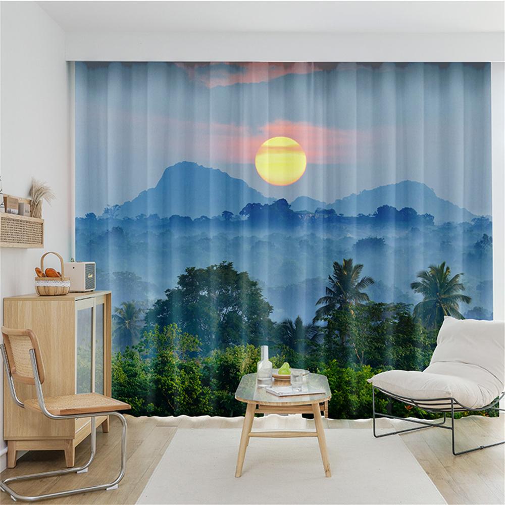 Лист дерева тропического леса Растение Природа Детские Оконные шторы Жалюзи для Гостиной Спальни Кухни Двери Домашний декор 2 штуки