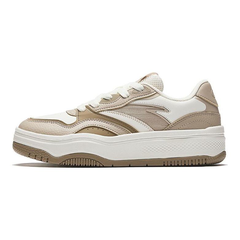 Anta Street Stubborn 2 Slip Resistant Abrasion Resistant Low top Skateboard Shoes Women's White Brown 922448077-1