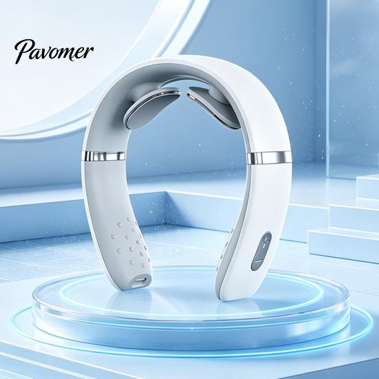 Wearable Cervical Massager Electric Neck with Heat, 10 Modes & 16 Levels, Office Desk Relaxer for Deep Tissue Pain Relief, Home Travel Friendly