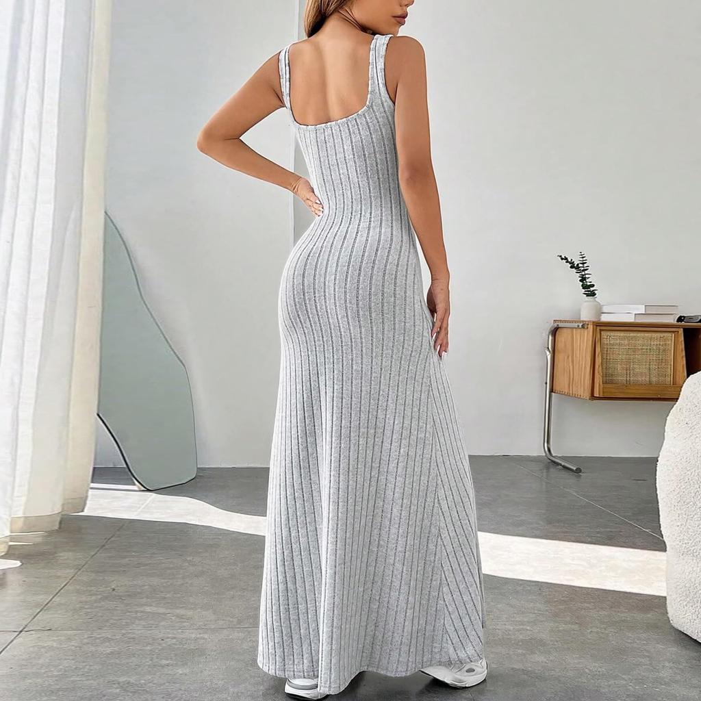 Women's Casual Sundress Beach Dress For Women T-Shirts Dress Square Neck Loose Tank Dresses