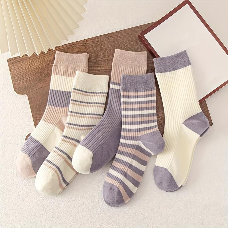 5 Pairs Socks Comfy & Breathable Mid Tube Socks for Women