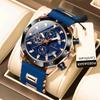 New Top Brand Multifunctional Chronograph Men's Watch Silicone Band Quartz Waterproof Luminous Wrist Watch