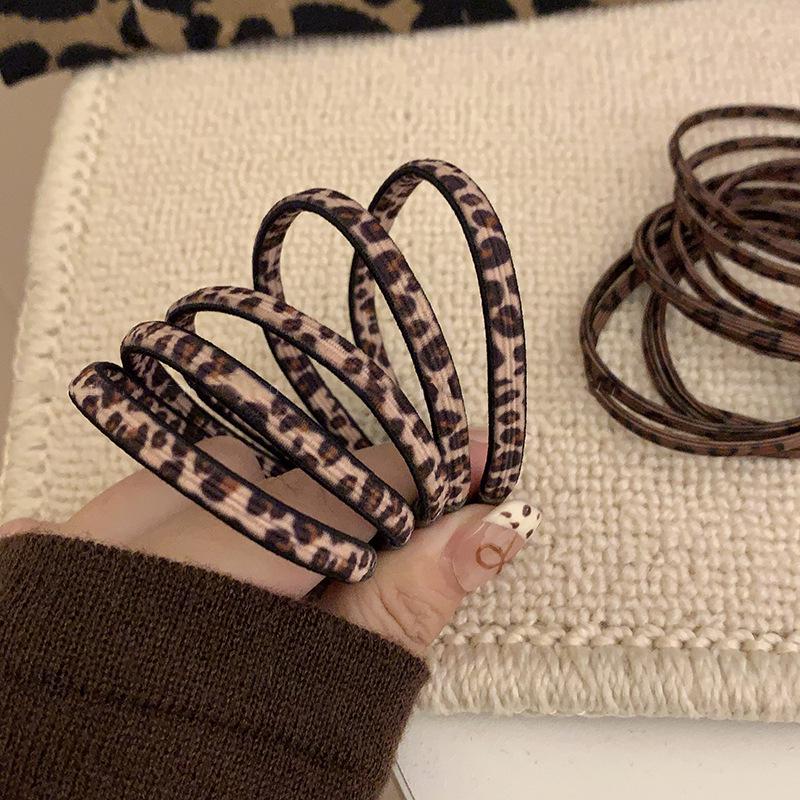 Корейская ретро резинка для волос с леопардовым принтом, высокая эластичность