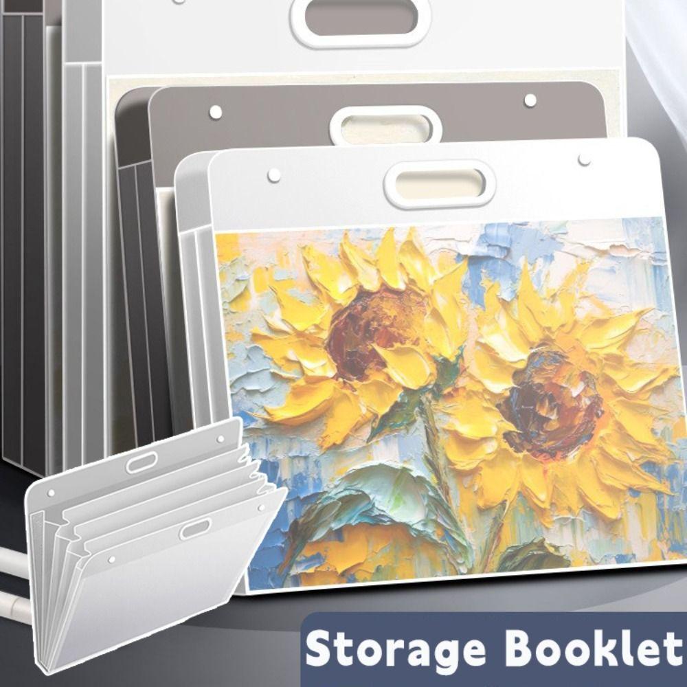 A2/A3/A4 File Folder Four Layers Waterproof Painting Paper Storage Bag Portable 4K/8K/16K Picture Album Student Gift Drawing Bag