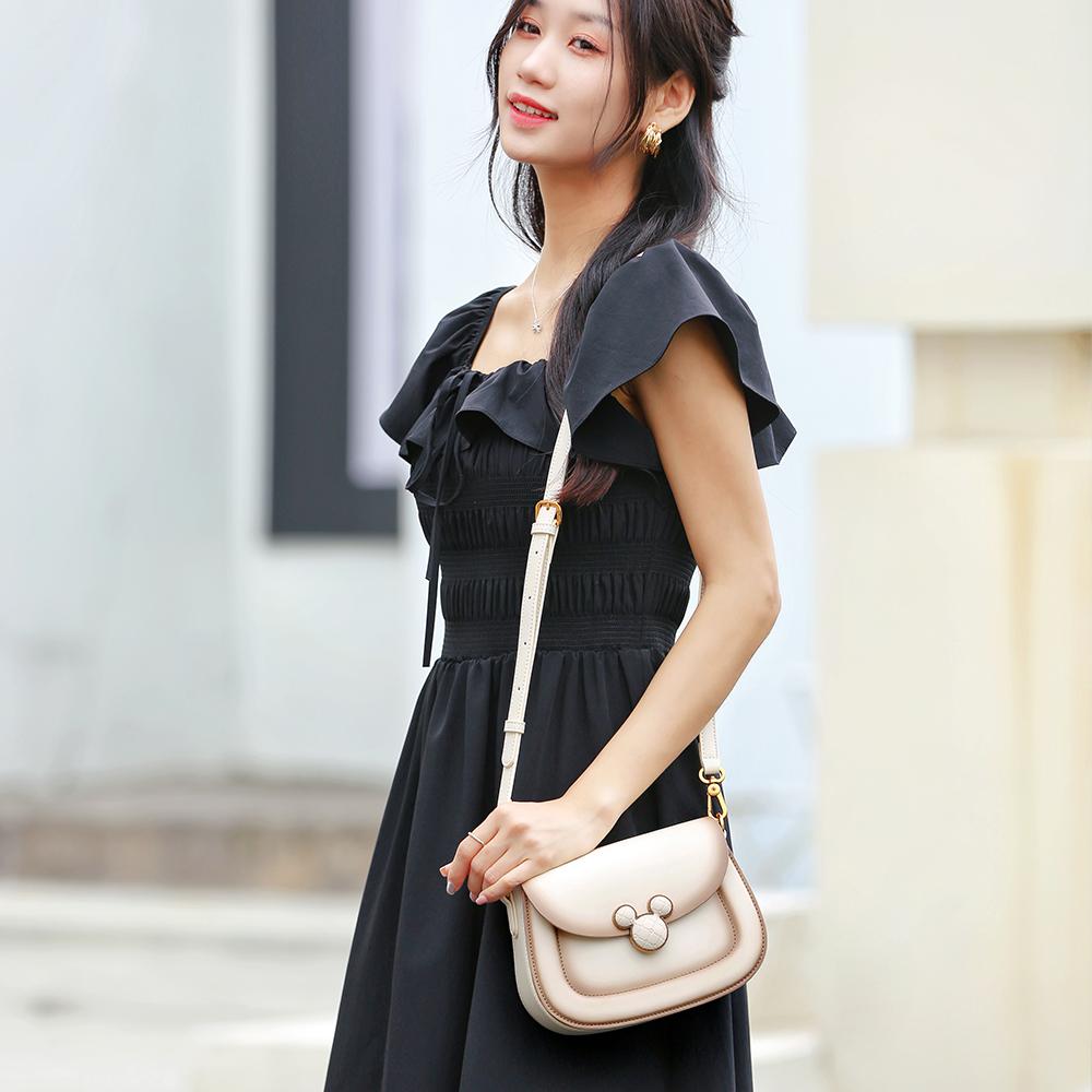 New Disney Mickey Series PU Underarm Small Square Bag Shoulder Bag Women's Milk Coffee BMK-71480M