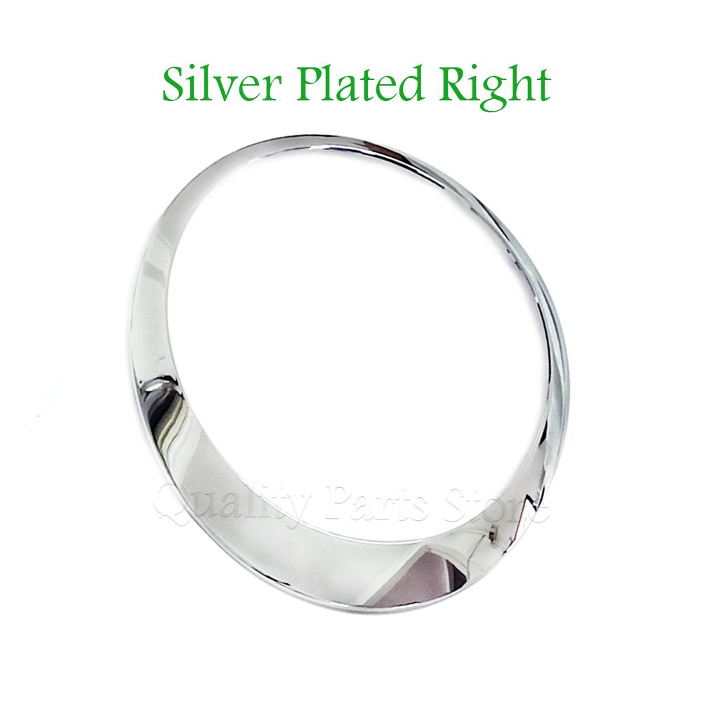 NEW For Cooper F55 F56 F57 2014-2021 Gloss Black/Silver Plated Headlight Ring Bezel Trim Surround Cover 51137300631 51137300632