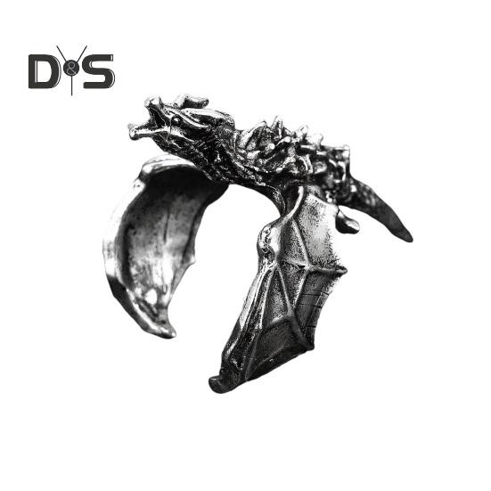 Кольцо с драконом в стиле ретро, хип-хоп, рок, ювелирное украшение на палец, черное кольцо с драконом на годовщину, день рождения, рождественский подарок