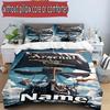 3pcs Duvet Cover Set (1*Duvet Cover + 2*Pillowcase, Without Core), Custom Name football team Pattern Bedding Set, Home Bedroom Decor Gift