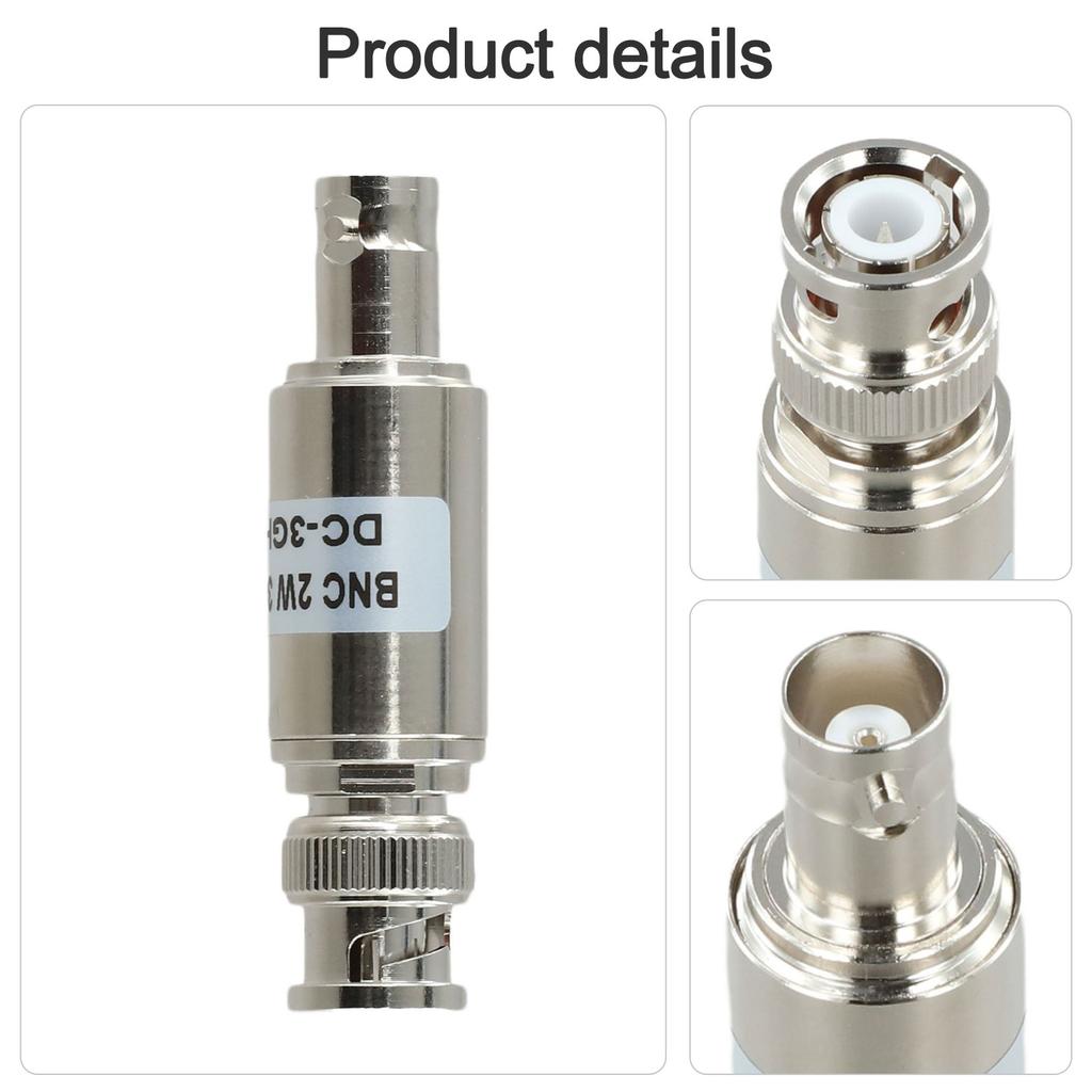 BNC Male to Female RF Fixed Attenuator 2W 3dB with 50 Ohm Impedance and Wide Frequency Range from DC up to 3GHz