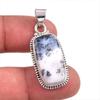 Natural Dendrite Opal Gemstone 925 Solid Sterling Silver Gift Pendant 1.5" h7V47