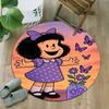 1pc Mafalda2 Print Round Carpet Chair Round Carpet Suitable for Bedroom Living Room Home Decorative Carpet