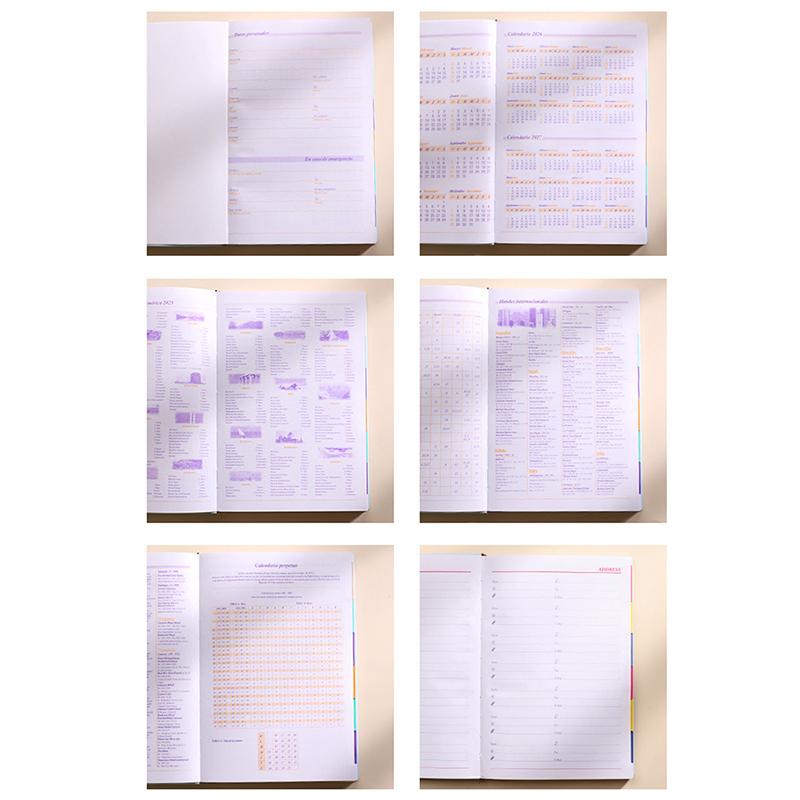 Янв 2025 - Дек 2025 Планировщик Блокнот A5 Повестка дня Испанский Внутренний 80Gsm Ежемесячно/Еженедельно/Ежедневно Школьные Принадлежности Канцелярские Товары