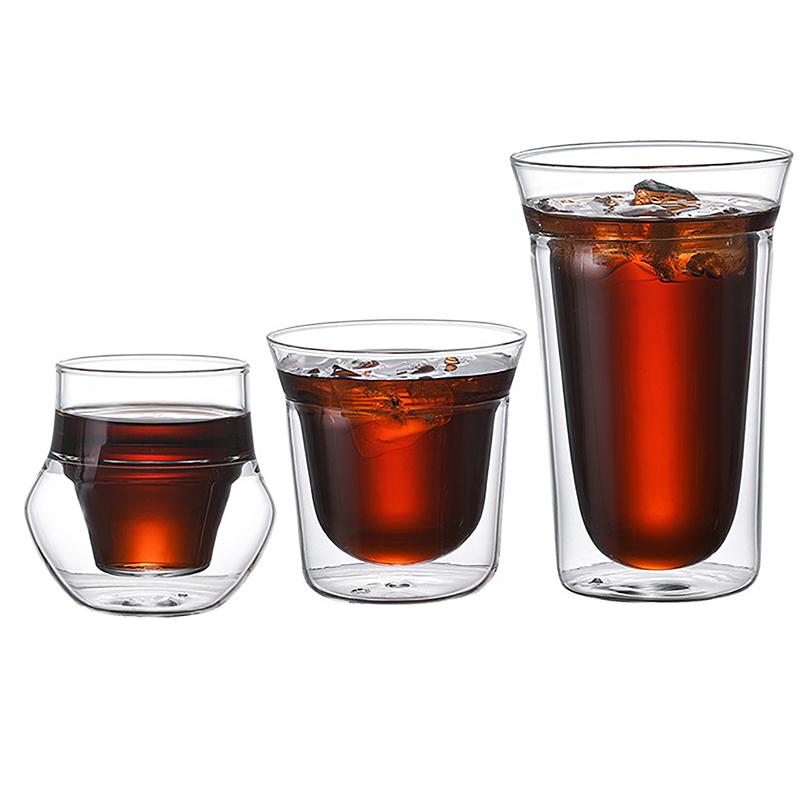 Креативный дизайн стеклянной кружки для чая с двойными стенками, прозрачное стекло, кофейная кружка, стеклянные кружки