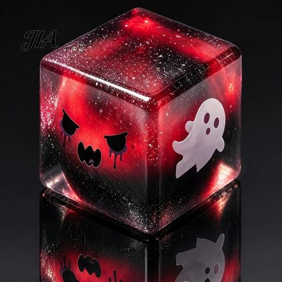 Ghost Stress Toy Halloween Cube Sensory Toy, Anxiety Relief Squeeze Slow Rising Glitter Pinch for Kids Adults Themed