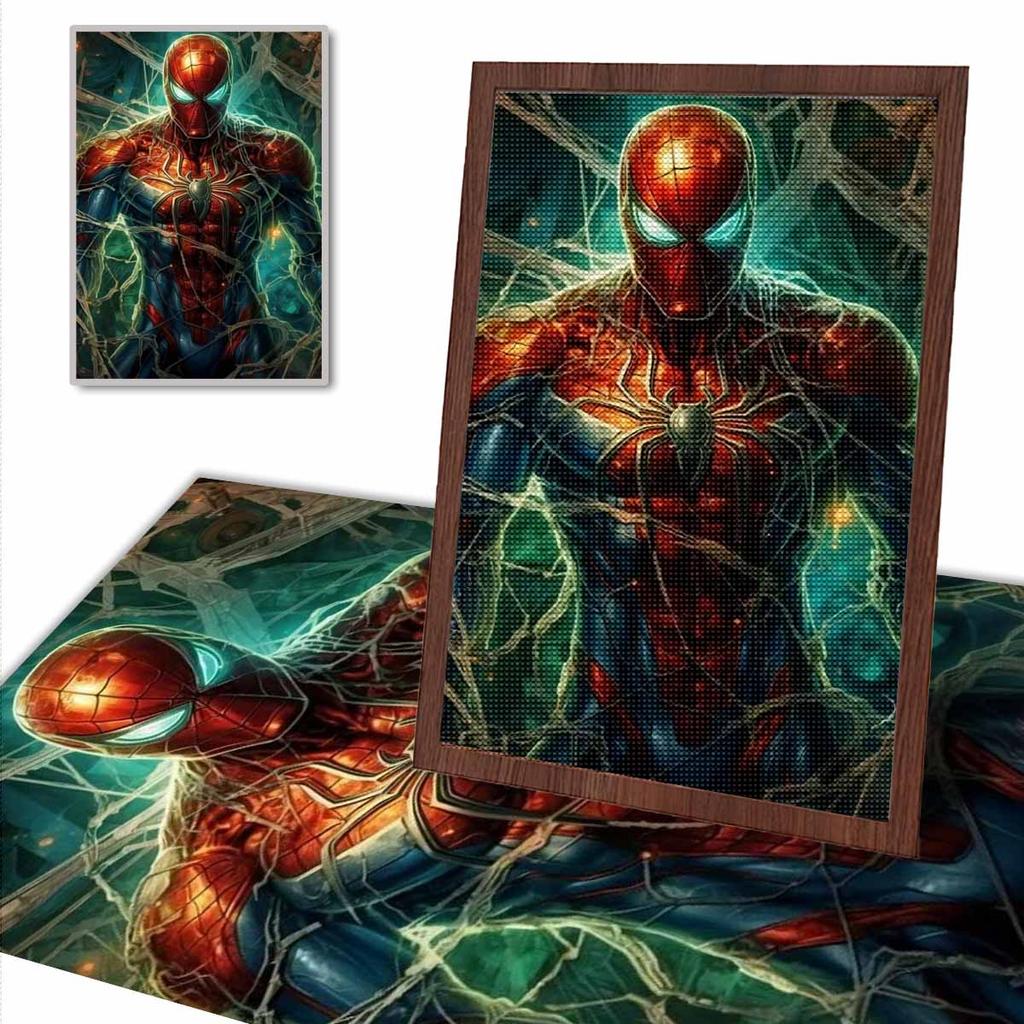 Полная круглая алмазная живопись Сильный Человек-паук Искусство Стразы Картина Мозаика Сделай сам 5D Вышивка крестом Домашнее украшение