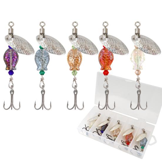 5 шт. Рыболовная блесна спиннербейт с тройными крючками, яркий цвет, компактная, портативная, рыболовные приманки, блесна, спиннербейты, набор