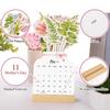 Yousheng 2025-2026 Маленький настольный календарь 24 месяца Цветочный настольный календарь Дом Офис Мини Настольный Перекидной Декоративный Цветочный Календарь