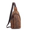 Мужская кожаная повседневная модная треугольная сумка на ремне на груди, коричневая дорожная дизайнерская сумка на одно плечо, мужская сумка через плечо