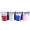 4 Colors Stainless Steel Mini Car Rubbish Bin Detachable Rolling Cover Dust Trash Bin Desktop Trash Bin Home Office Trash Can