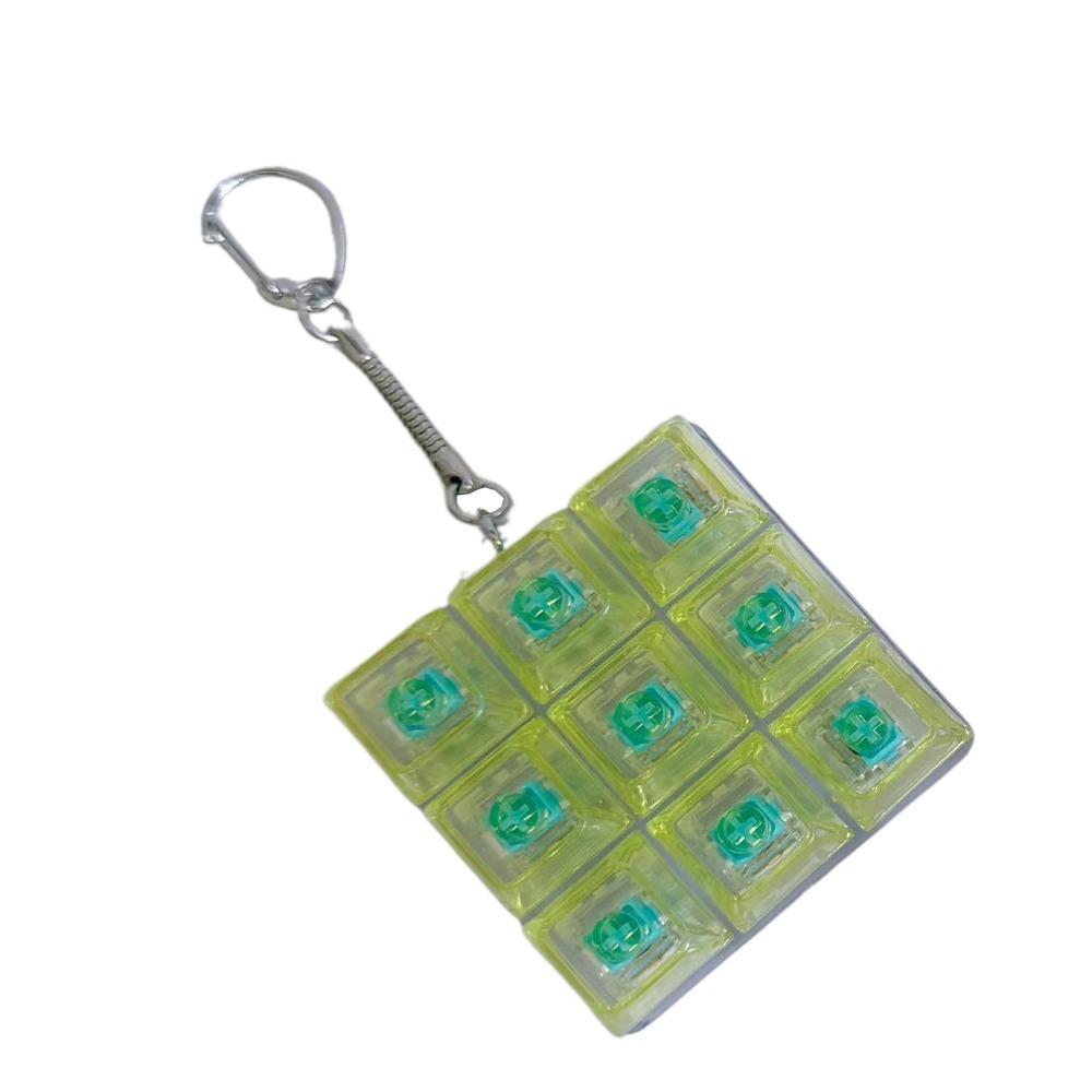 Clear Clicker Decompression Fidget Keychain Colorful Keycap Button Finger Clicker Toys Boys Girls