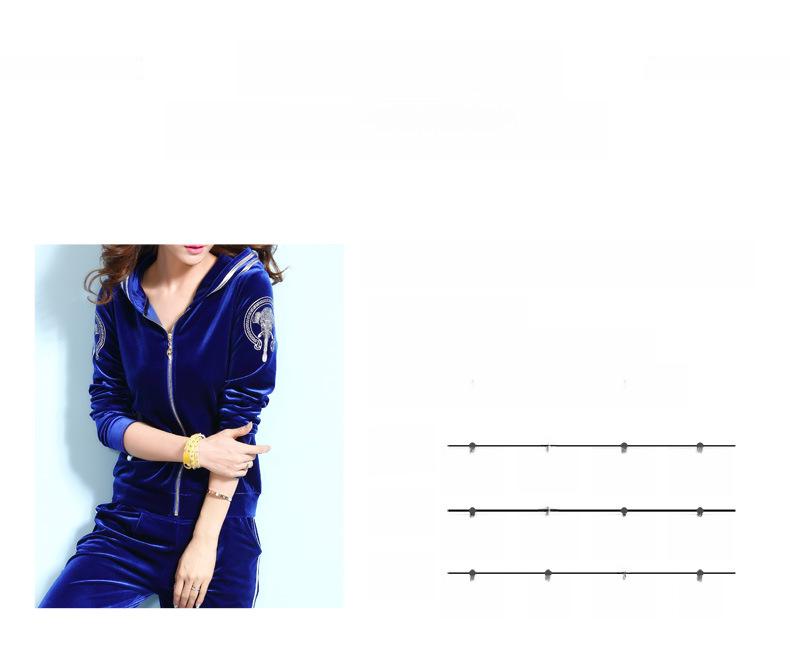 Женская спортивная одежда с капюшоном из золотого бархата 2024 года: Повседневный костюм-двойка на весну и осень