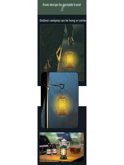 Rechargeable Retro Camping Light: Outdoor Hanging, Handheld Tent Illumination