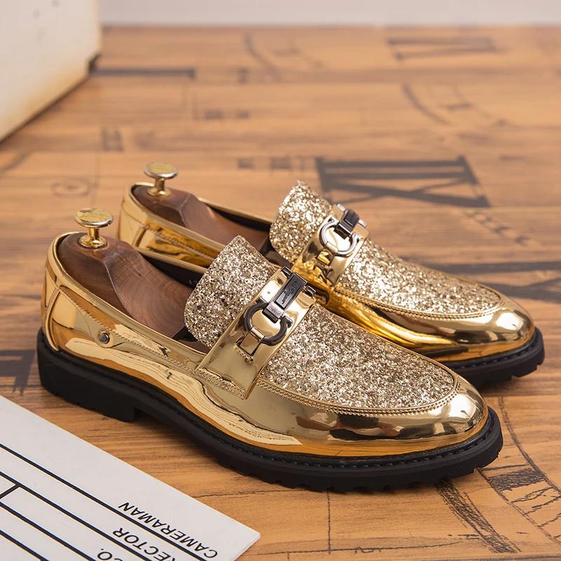Fashion Men Leather Shoes Outdoor Formal Fashion Men Casual Shoes Breathable Mens Dress Wedding Shoes Club Party Loafers Adult Footwear