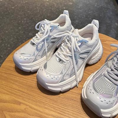 Женские кроссовки на высокой подошве, новые, жареные, уличные, ретро, дышащая сетка, легкие, повседневные, спортивные, модные