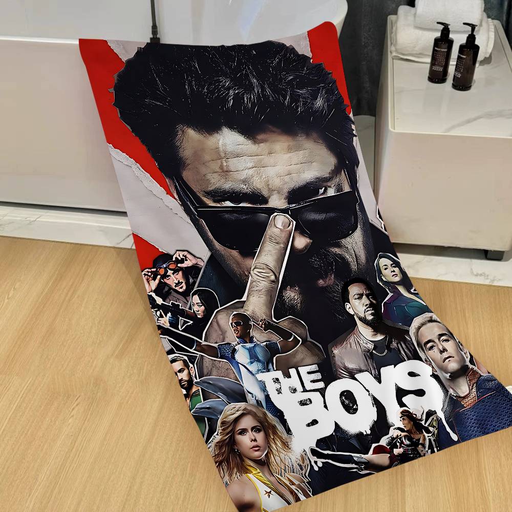 TV Series T-The Boys Anime Beach Swimming Towel Soft Absorbent Washcloth Children's Gifts For Kids Travel Camping Gym