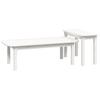 Coffee Table Set, White, 2 Pcs, Solid Pine Wood