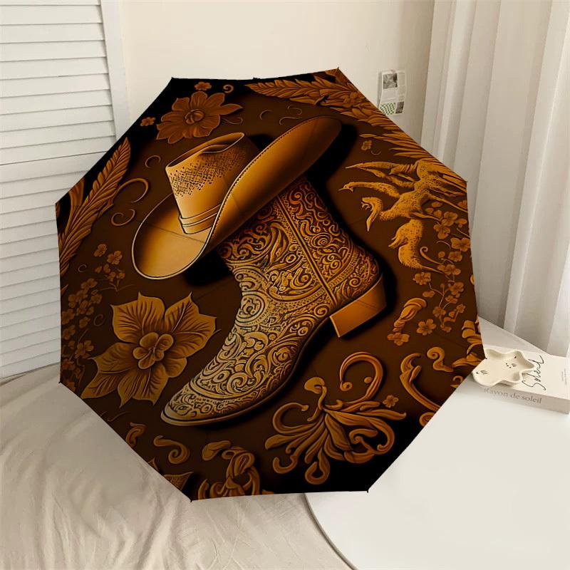 1PC cowboy bootAutomatic Open/Close Umbrella with Windproof, 8-Rib Sturdy Canopy, Durable Ribs, Fashionable Design1303A