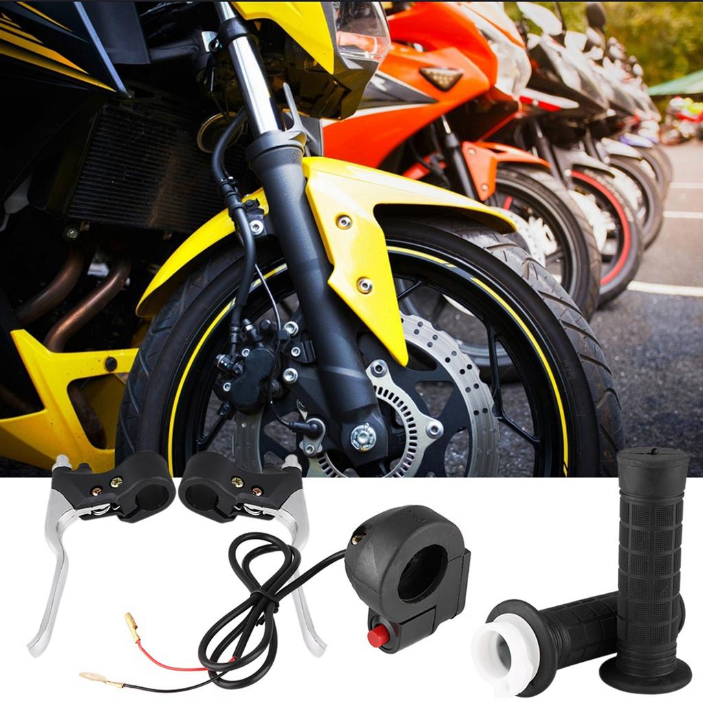 Handle Grips Kill On Off Switch Throttle Brake Levers Kit for Pocket Bike Mini Motorcycle