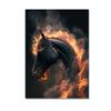 Абстрактная лошадь, бегущая и огонь, картина маслом, современные изображения животных, постеры и принты, настенное искусство для дома, гостиной