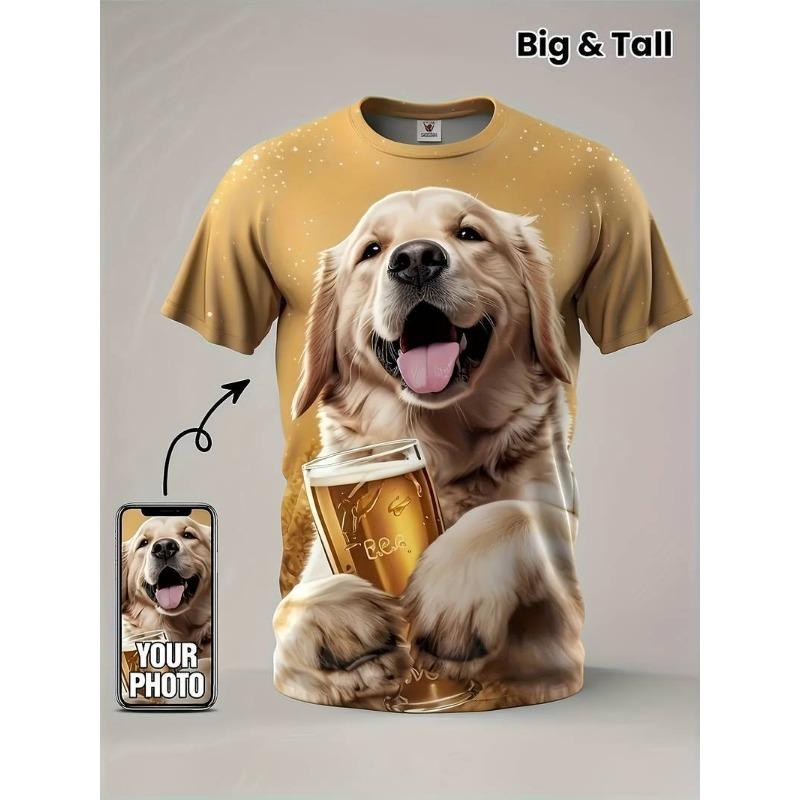 Летний топ с круглым вырезом и принтом 3D-собаки, модные повседневные футболки с короткими рукавами для мужчин