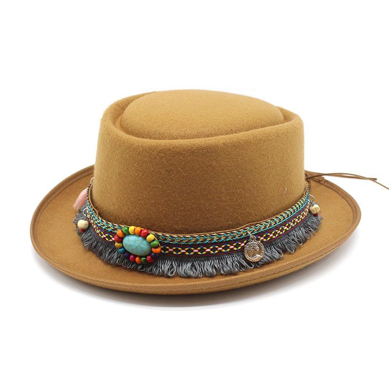 Вестерн цилиндр шерстяной цилиндр шляпа мужчины и женщины открытый дорожный головной убор зимняя шляпа джентльмена