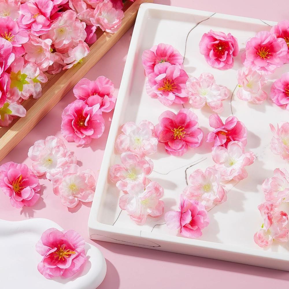 10/20/50Pcs 4cm Silk Plum Blossom Heads Artificial Cherry Blossom Flowers for Home Room Wedding Decor DIY Flowers Wall Accessory