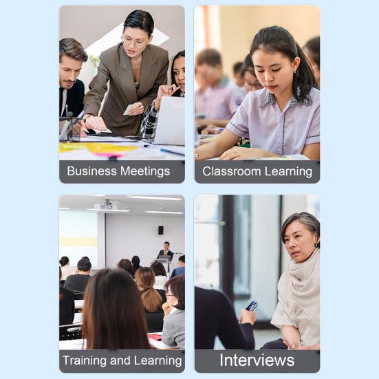 Диктофон со стереозвуком, динамический, 64 ГБ, шумоподавление, автоматическая синхронизация записи встреч, диктофон