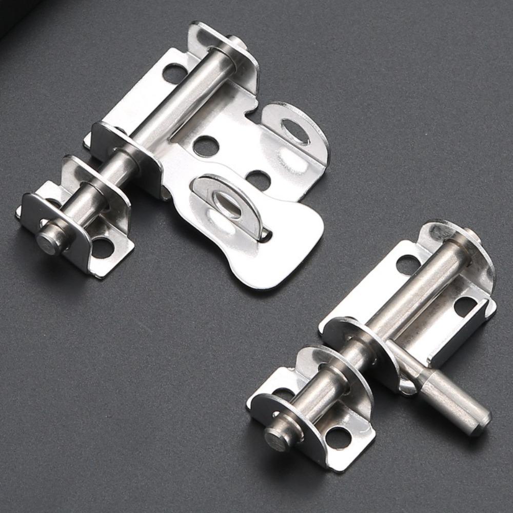 Stainless Steel Door Latch Toilet Door Lock Sliding Mechanism Sliding Bolts Latch Easy Installation Gate Safety Lock Hasp Lock