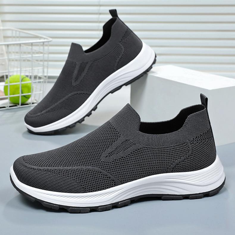 Повседневная обувь Весенняя мужская обувь Дышащие одинарные туфли на одну ногу Мягкая подошва Парная прогулочная обувь