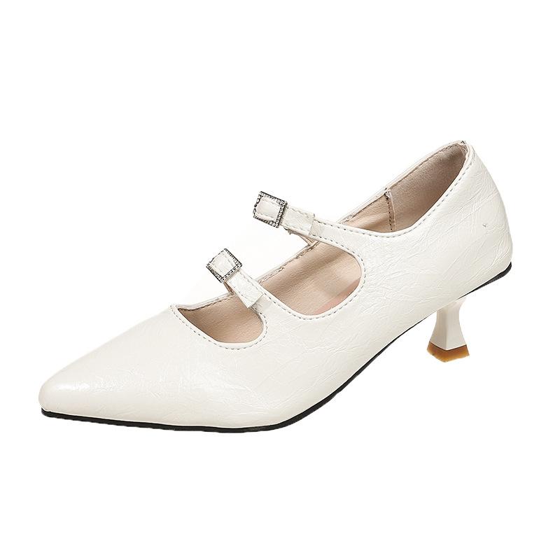 Золотые остроносые туфли на высоком каблуке женские осенние туфли на низком каблуке одинарные туфли красивый темперамент серебристые туфли Мэри Джейн детские