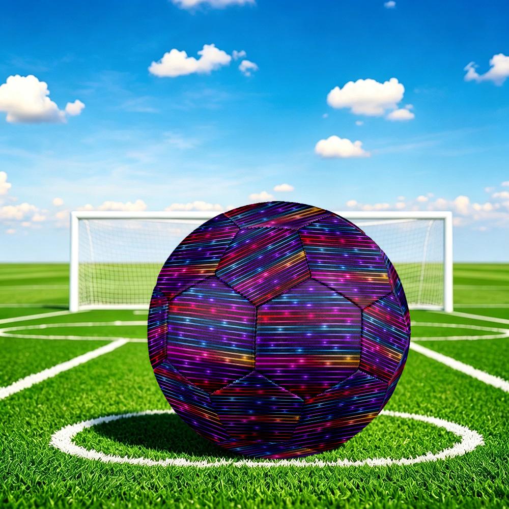 1pc Colorful Lines Background Size 5 Soccer Ball Professional Match Training Football Indoor &Outdoor Sports Ball Lightweight Durable c6522
