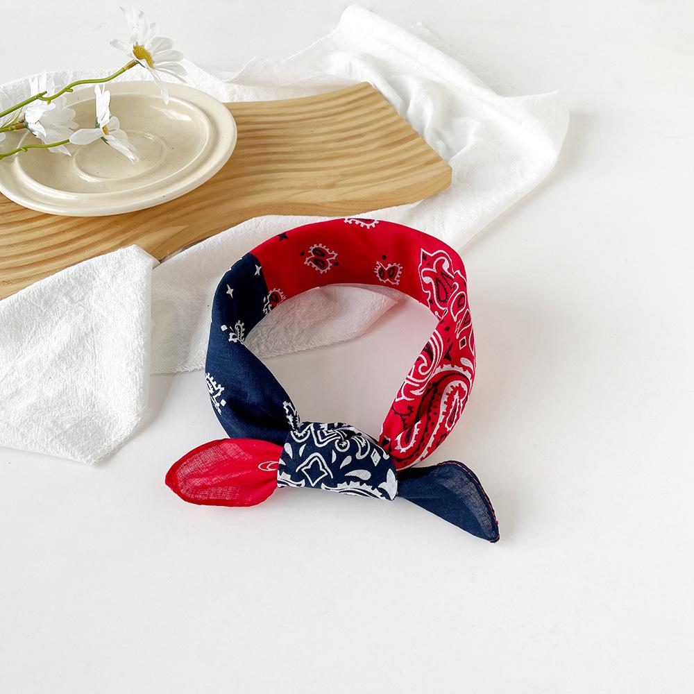 Hip-hop scarf 11cm cotton and linen small square scarf small silk scarf women's new European and American cashew nut printing versatile headscarf